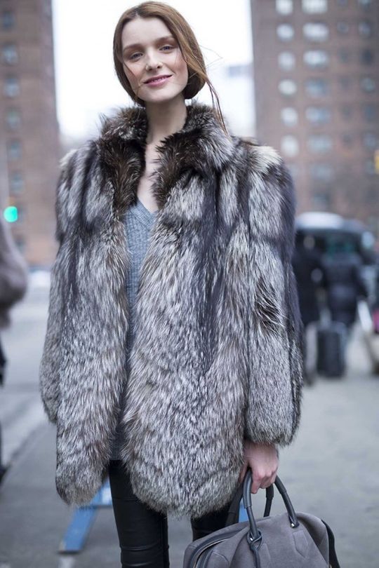Model street style at New York fashion week autumn/winter '15/'16 ...