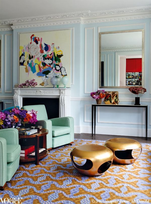 Living rooms with perfect pops of color - Vogue Living
